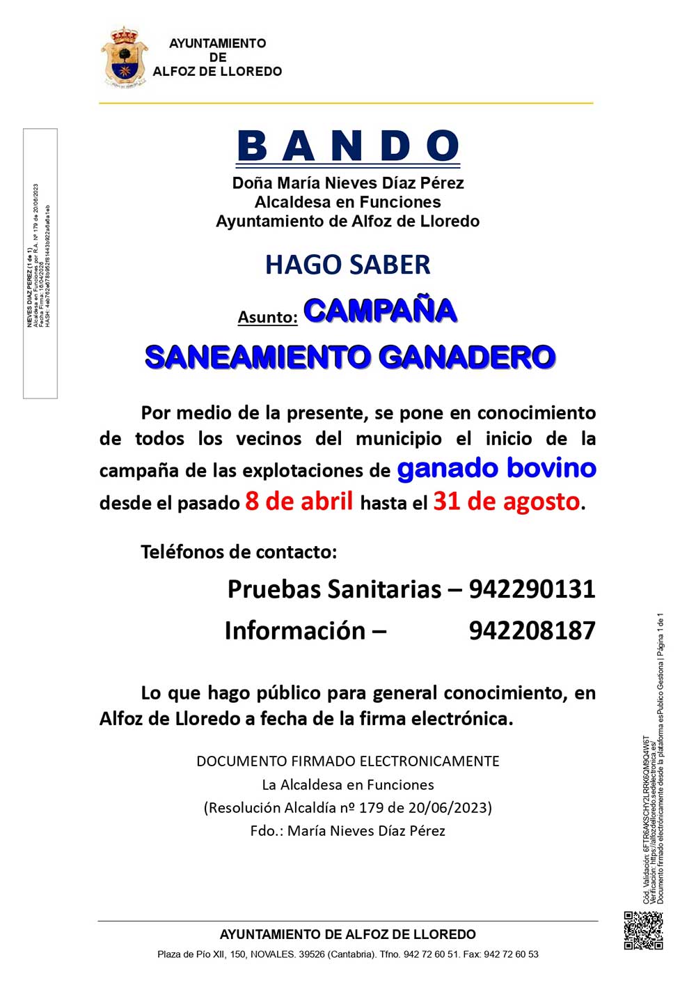 Bando Campaña Saneamiento Ganadero